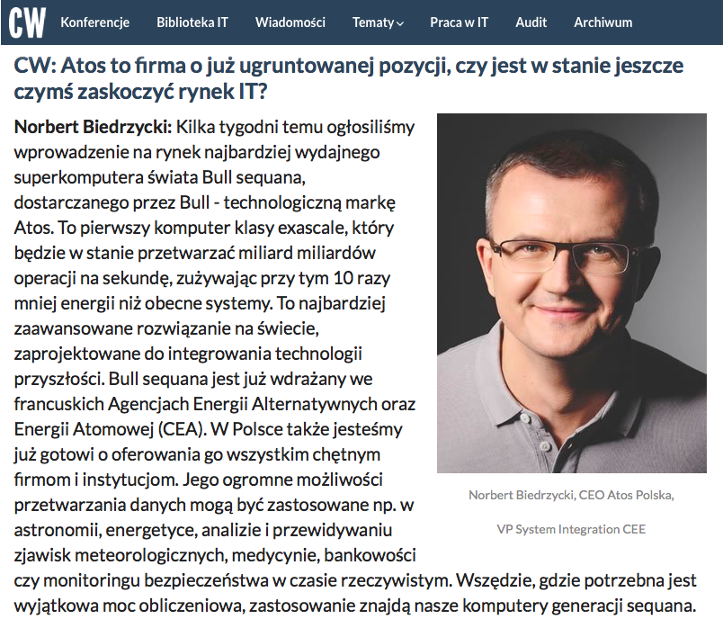Norbert Biedrzycki wywiad ComputerWorld