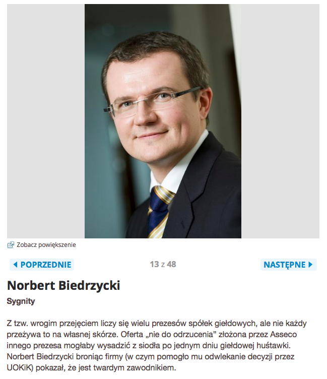 Computerworld TOP200 Najbardziej wpływowi ludzie w polskim IT Norbert Biedrzycki