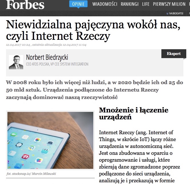 Norbert Biedrzycki Forbes IoT