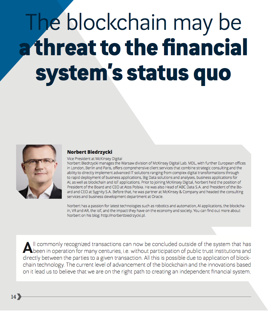 OutsourcingMagazine Blockchain Norbert Biedrzycki page_1 blockchain may be a threat